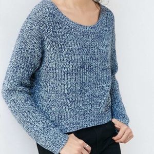 UO BDG Dani Blue Teal Marled Cable Knit Sweater s urban outfitters
